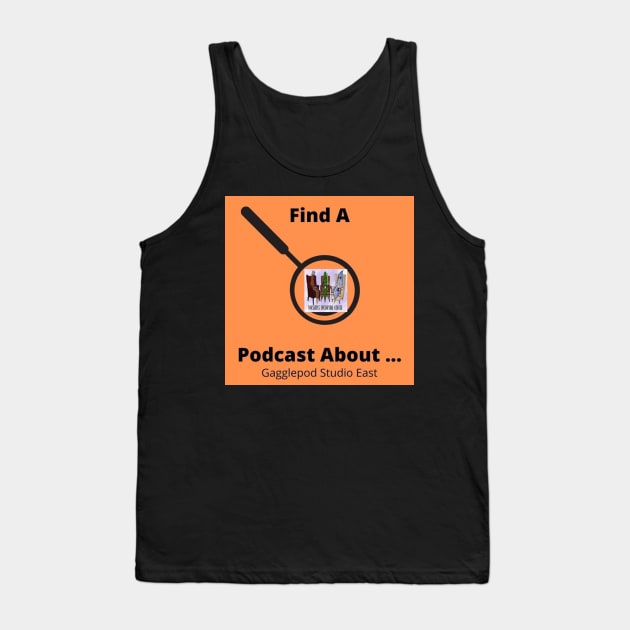 Find A POdcast About Reviews Writers Drinking Coffee Logo Tank Top by Find A Podcast About